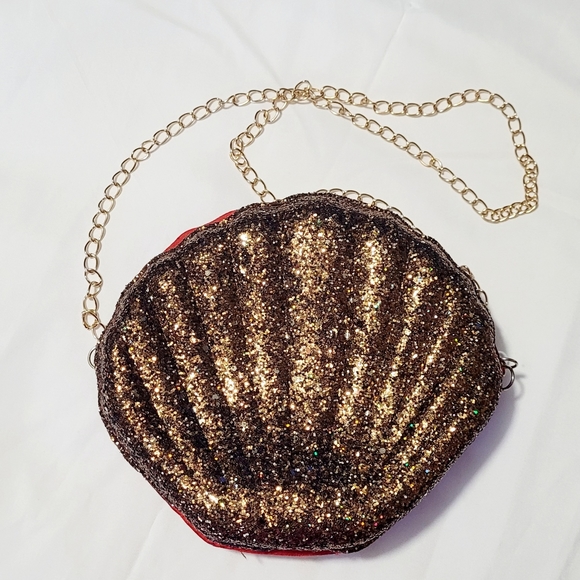 Clan bag Handbags - Brown Iridescent Glitter Seashell Sea Shell Purse Bag crossbody bag